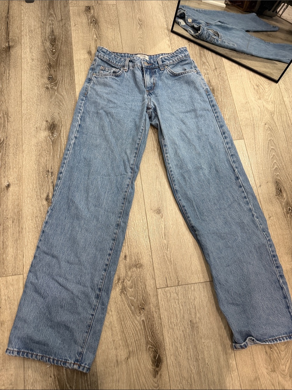 Cotton On Low Rise Light Blue Straight Leg Jeans Size 24